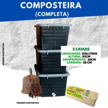 Imagem de Composteira Doméstica Completa 105 Litros - Minhocas Belo Horizonte