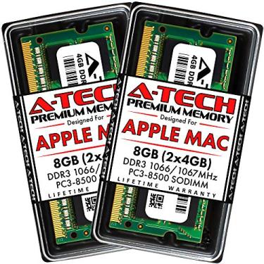Imagem de A-Tech 8 GB (2 x 4 GB) PC3-8500 DDR3 1066/1067 MHz RAM para MacBook, MacBook Pro, iMac, Mac Mini (final de 2008, início/médio/final de 2009, meados de 2010) | Kit de memória SODIMM de 204 pinos