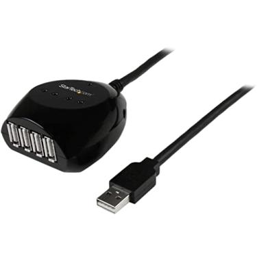 Imagem de StarTech.com (USB2EXT4P15M) Cabo Ativo USB 2.0 de 15,2 m com Hub de 4 portas - Cabo USB Longo com Hub USB de 4 portas - USB A (M) a 4x USB A (F) - Preto