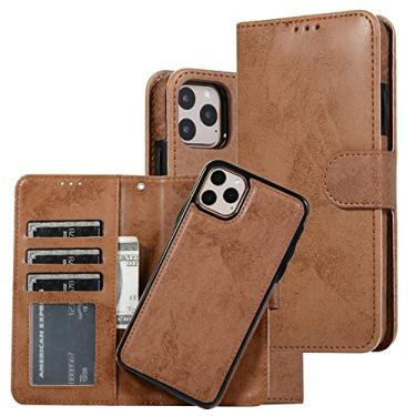 Imagem de Capa de couro de luxo para iPhone 14 12 13 Mini 11 Pro XR XS Max 6 6s 7 8 Plus 5 5s SE 2020 2022 Flip Wallet Card Slot Capa de telefone, marrom, para iPhone 7Plus 8Plus