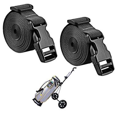 Imagem de Tiras para saco de carrinho de golfe com fecho de correias e fivela de liberação rápida para saco de dormir – alças ajustáveis e duráveis para bolsa de bagagem de viagem de Natal para armazenamento