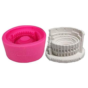 Imagem de Anktily Moldes de silicone para vasos de flores de concreto, moldes de silicone para plantas suculentas, moldes de argila, molde de enfeite de coliseu, decoração de jardim para casa