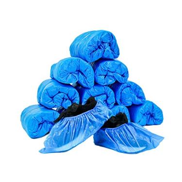 Imagem de Pacote com 100 capas descartáveis higiênicas para sapatos e botas para construção, local de trabalho, proteção de piso de carpete para ambientes internos, tamanho único.