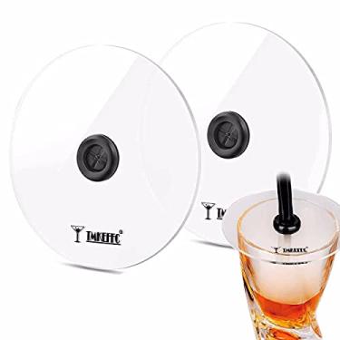 Imagem de TMKEFFC Pacote com 2 capas de copo de arma de fumar, tampas para coquetéis bebidas acessórios de infusor de fumaça, para copos de vinho copos copos canecas tigelas diâmetro abaixo de 12 cm