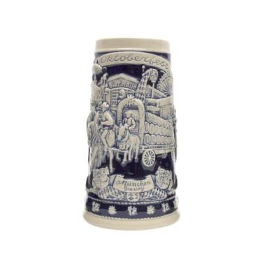 Imagem de Caneca de cerveja Oktoberfest Beer Stein Blue Munich da E.H.G | 0,75 litros