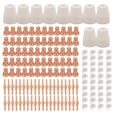 Imagem de 150 peças PT-31 Bocal de corte a plasma de ar estendido consumíveis de eletrodo para CUT-40 CUT-50D CT-312