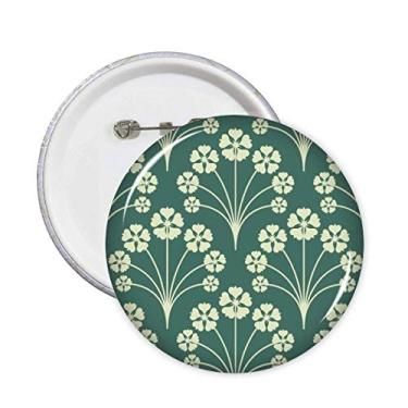 Imagem de Alfinetes decorativos de flor de estrela verde e branca com emblema de botão para decoração 5 peças