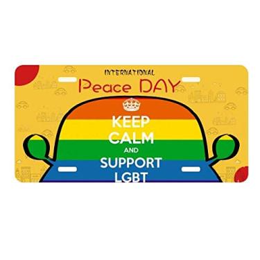 Imagem de DIYthinker Bandeira de Bissexuais Transgênero Arco-íris LGBT Placa de Licença Decoração de Carro Dia da Paz