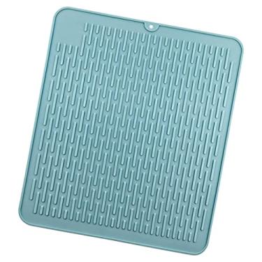 Imagem de Almofada de Secagem Impermeável Antiderrapante 45x40cm Tábua dscoamento de Utensílios Bandeja de Secagem de Utensílios, Esteira de Secagem Azul 45 * 40 * 0,5cm