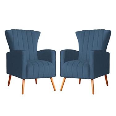 Imagem de Kit 02 Poltrona para Sala Melinda Suede Cores - DS Estofados