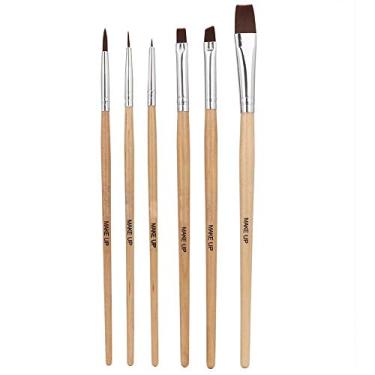 Imagem de Conjunto de pinc¨¦is de maquiagem de Halloween, 6 pinc¨¦is de pintura a ¨®leo de arte, pincel de maquiagem facial, pincel de pintura em aquarela, pincel de pintura creme n?o t¨®xico de alto pigmento,