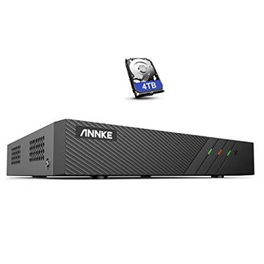 Imagem de ANNKE Gravador de vídeo de rede de 8 canais NVR de 6 MP com HDD de 4 TB para gravação 24 horas por dia, 7 dias por semana, funciona apenas com câmeras ANNKE PoE, Power Over Ethernet, acesso remoto gratuito, detecção de movimento, reprodução inteligente, H.265+