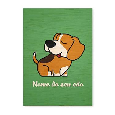 Imagem de Arte Maníacos Quadro Decorativo em Madeira Beagle Comic - 23x16,25cm