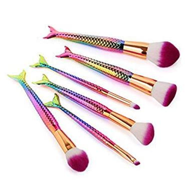 Imagem de Kit 6 Pincéis Para Maquiagem Cauda Sereia Lilás