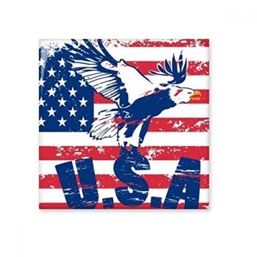 Imagem de Bandeira da América Haliaeetus leucocephalus azulejo de cerâmica brilhante decalque pedra adornada tijolo vitrificado