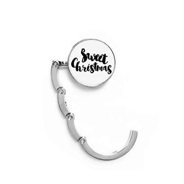 Imagem de Gancho de mesa com citação doce de Natal para escrever à mão, gancho decorativo com fecho dobrável