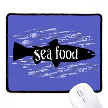 Imagem de Mousepad preto com contorno de peixe natural borda costurada tapete de borracha para jogos