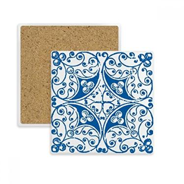 Imagem de Porta-copos Talavera com padrão decorativo de ilustração quadrado, suporte de subplaca para caneca