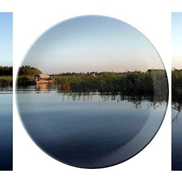 Imagem de Prato de jantar decorativo de porcelana Salver para barco à distância, louças de jantar