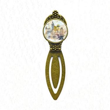 Imagem de Marcador de página retrô com etiqueta de página para escritório Big Ben inclinado Torre de Pisa