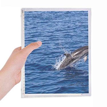 Imagem de Caderno com imagem natural de baleia matador de água do oceano, diário de folhas soltas recarregável