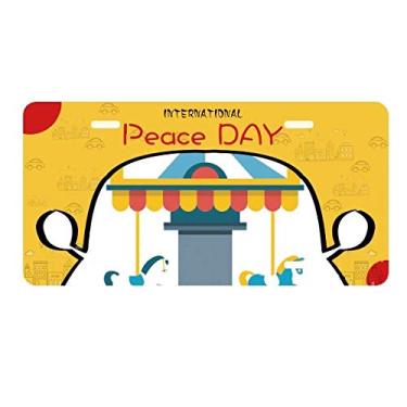 Imagem de DIYthinker Placa de carro com ilustração de carrossel Amazing Funny Park Carousel Decoração para o Dia da Paz