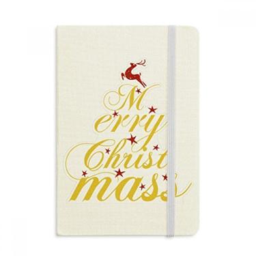 Imagem de Caderno de festividades com arte de veado de Natal, capa dura de tecido, diário clássico