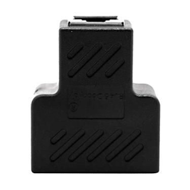 Imagem de KESOTO Soquete Adaptador Divisor RJ45 1 a 2 Porta Fêmea Dupla Cat 5 / Cat 6 Rede LAN