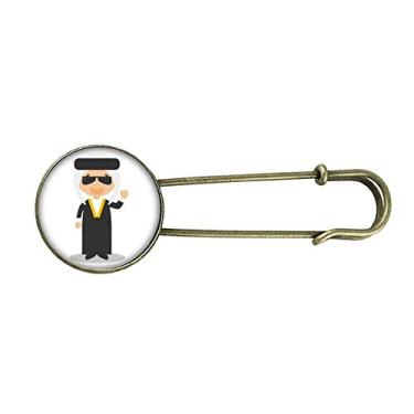 Imagem de Óculos de sol branco desenho retrô broche de metal clipe joia