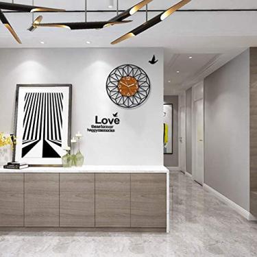 Imagem de Relógio de parede silencioso, Home Deco Relógio de parede de estilo europeu Relógio de sala de estar Personalidade criativa Arte moderna Decorativo, 16 pol.