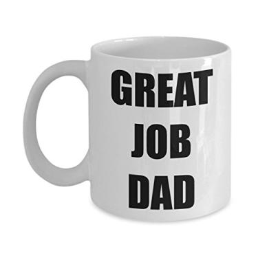 Imagem de Caneca de café Dad and Mom - Great Job Dad - Great Job Mom - Presentes para pai e mãe - Caneca de café de cerâmica de 325 ml - Ideia de presente única (Caneca de papai)