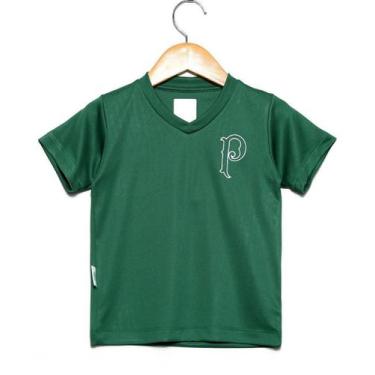 Imagem de Camiseta Infantil Palmeiras Verde Gola V Oficial - Revedor