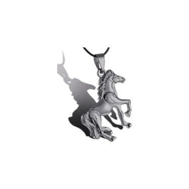 Imagem de Cordão Corrente com Pingente Cavalo Montaria Rodeio (Aço inox)