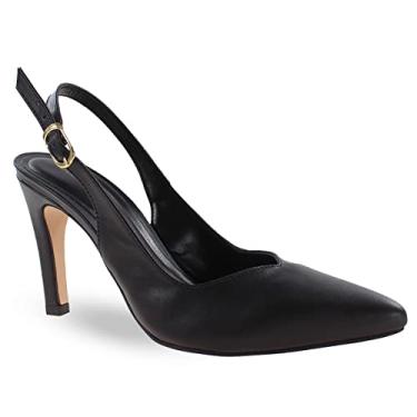 Imagem de Scarpin Modarpe Salto Médio Fino Confortável Corte V S03 Cor:Preto;Tamanho:38