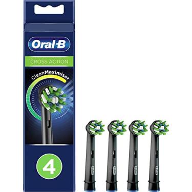 Imagem de Oral-b Recargas de cabe a de escova de dentes el trica Crossaction para substitui o, preta, 4 unidades