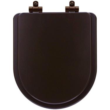 Imagem de Assento Sanitário Poliéster Soft Close Nuova Marrom Fosco para Vaso Deca com Ferragem M...