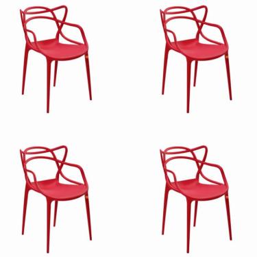 Imagem de Conjunto com 4 Cadeiras Allegra Vermelho