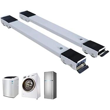 Imagem de Suporte Móvel Para Máquina De Lavar, Base Móvel Multifuncional Ajustável, Base Móvel Para Geladeira, 24 Rodas, Fixo Com Trava, Antiderrapante, Adequado Para Secadora/armário/sofá Etc.,Branco,YUYAN