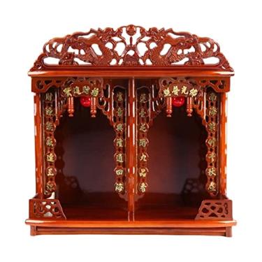 Imagem de Altar budista chinês, nichos budistas, santuários, mesas para uso doméstico, duas plataformas simples de Buda, Guanyin, Deus da riqueza, mesa de incenso de quarto duplo, armário Buddha Kan, rack montado na parede