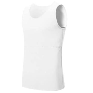 Imagem de Top Colete Compressor Reduz Volume Do Peito Binder Trans – Slim Fitness G Branco