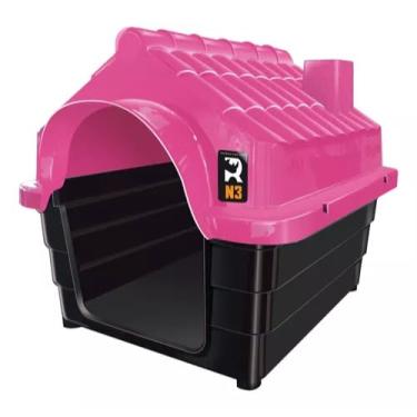 Imagem de Casa Em Plástico Para Cachorro N3 +casinha Filhote De (Rosa)