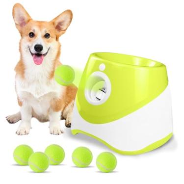 Imagem de BOSERMEN Lançador De Bola Automático e Interativo Para Cães, Pequeno, Com 6 Mini Bolas De Tênis (Verde Claro)