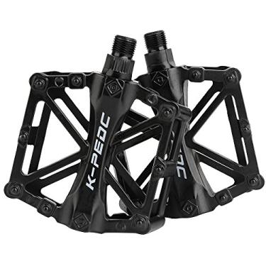 Imagem de pedais de plataforma de bicicleta CNC de alumínio boruizhen pedais de bicicleta de bicicleta para MTB BMX, Preto