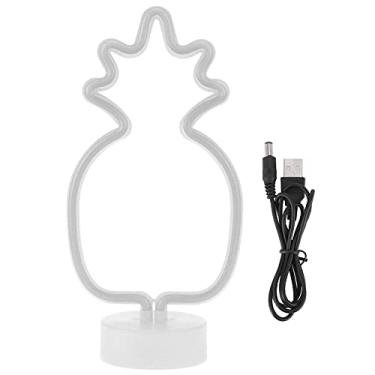 Imagem de Tabletop Neon Sign Light USB Powered Pineapple Shaped Night Lamp with Base for for Banquets, Parties Decoration