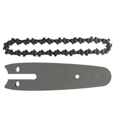 Imagem de 4/6/8 Polegada conjunto de corrente elétrica e placa guia mini motosserra substituição acessórios carpintaria corrente guia de corrente, 4 polegada, h