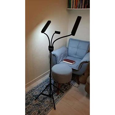 Imagem de Luz de beleza, Dual Arm Portable LED Light with Tripé, Porta USB, Controle Remoto, Suporte de telefone, HD Ajustável 3200K-5800K Temperatura de Cor, para Extensão de Cílios, Tatuagem, Maquiagem