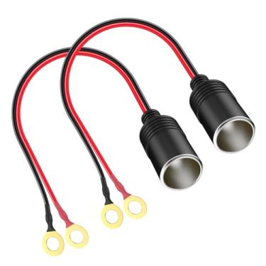 Imagem de Range Tour Soquete de acendedor de cigarro, pacote com 2 soquetes fêmeas, plugue de isqueiro resistente com terminais de ilhós, cabo de alimentação 12V-24V, carregador de cabo 14AWG para carregadores