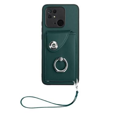 Imagem de Capa para Oppo Reno 10 5G/Reno 10 Pro 5G, capa carteira com suporte para cartão, capa de couro com ranhuras para cartões (8 cartões), anel de rotação de 360°, capa à prova de choque + corda de pulso