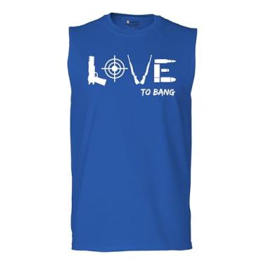 Imagem de Camiseta Love to Bang Muscle 2nd Amendment 2A Gun Right to Bear Arms Veteran Dont Tread on Me American Patriotic masculina, Azul, G