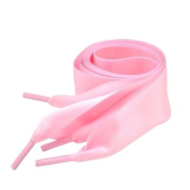 Imagem de Smooth Satin Wide Shoe Laces Ribbon Shoelaces For Sneakers Boots (Color : Pink)
